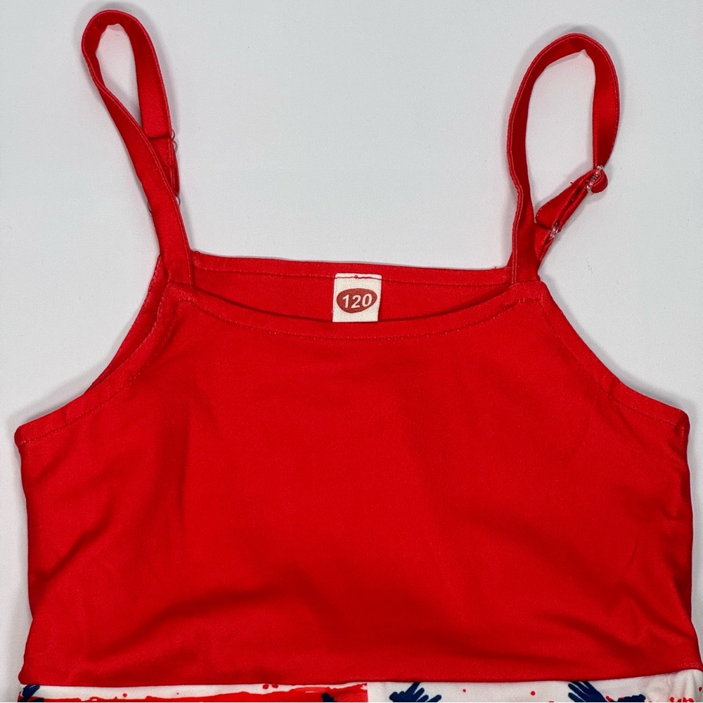 New Toddler Kids Girl Fourth 4th of July Outfit American Flag Bell-Bottom Romper - Picture 4 of 4